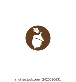 oak acorn vector illustration design template