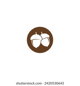 oak acorn vector illustration design template