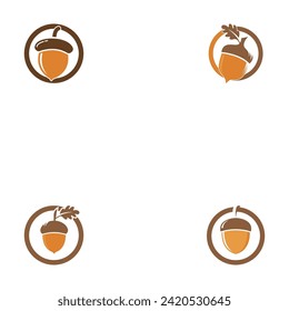 oak acorn vector illustration design template