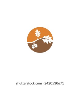 oak acorn vector illustration design template