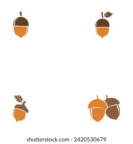 oak acorn vector illustration design template