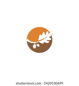 oak acorn vector illustration design template