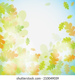 Oak autumn background, vector illustration
