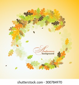 Fondo Oak otoño, ilustración vectorial