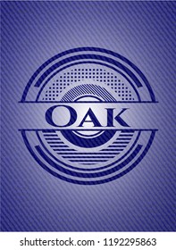 Oak badge with jean texture