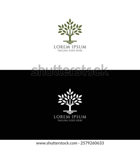 Oak Banyan Maple Plant Tree for Education Charity Foundation or Environment Logo Design Vector