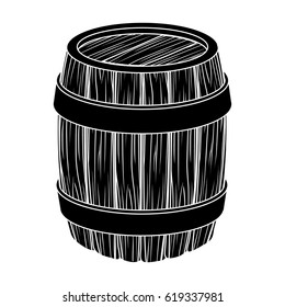Oak barrel beer. A barrel in which beer is brewed. Pub single icon in black style vector symbol stock illustration.