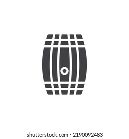 Oak Barrel Vector Icon. Filled Flat Sign For Mobile Concept And Web Design. Pub Barrel Glyph Icon. Symbol, Logo Illustration. Vector Graphics