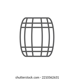 Oak barrel vector icon. line sign for mobile concept and web design.