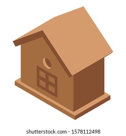 Oak bird house icon. Isometric of oak bird house vector icon for web design isolated on white background