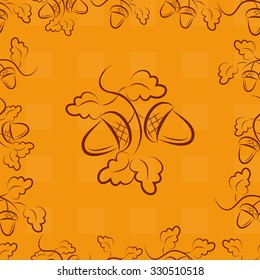 oak branch and acorns.seamless pattern