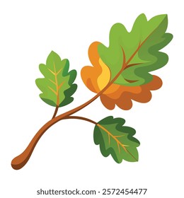  Oak Branch Vector Illustration - High-Quality Stock Art