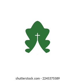 Oak church logo design vector sign