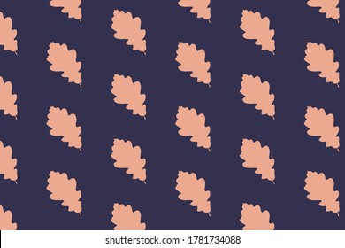 roble azul oscuro fondo claro hojas rosadas patrón transparente vector
