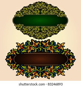 oak flower old luxury banner label background