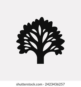 Icono de árbol de bosques de roble - Ilustración vectorial simple