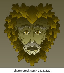 Oak green man vector design