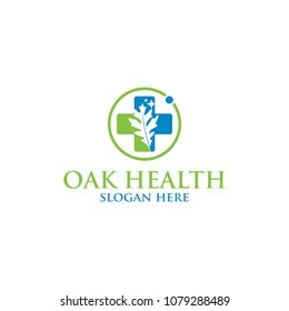 Oak health vector logo isolated. Logo templates.