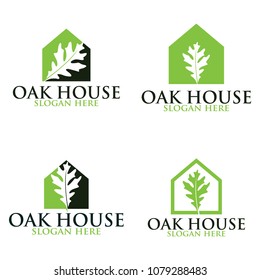 Oak home vector logo set. Logo templates.