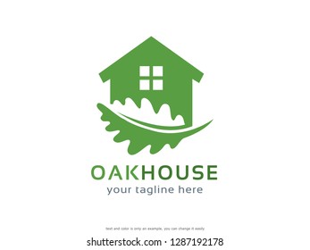 Oak House Logo Template Design Vector, Emblem, Concept Design, Creative Symbol, Icon