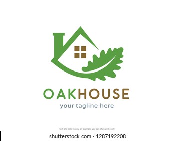 Oak House Logo Template Design Vector, Emblem, Concept Design, Creative Symbol, Icon