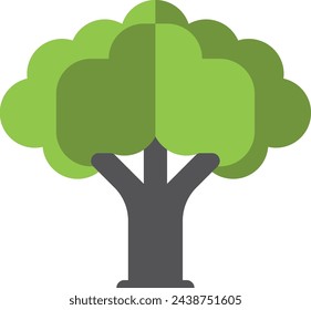 Oak icon. Green forest tree. Nature symbol
