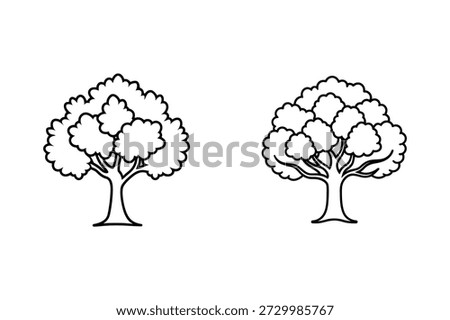 oak icon line art vector illustration isolated