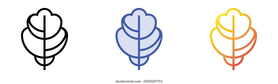 oak icon. Linear, Blue Fill and Gradient Style Design Isolated On White Background