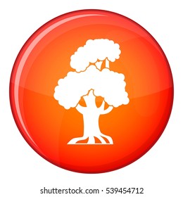 Oak icon in red circle isolated on white background vector illustration