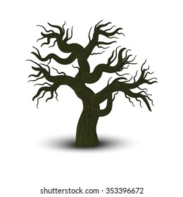 oak isolated on white background. Vector illustration.