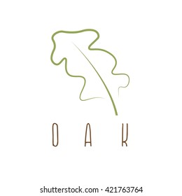oak leaf abstract outline vector design template