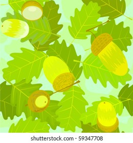 oak leaf and acorn seamless background