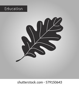 Oak Leaf Black And White Style Icon