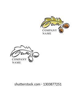 Oak, Oak leaf,  Branch, Logo templates