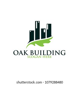 Oak leaf building vector logo isolated. Logo templates.