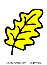 oak leaf cartoon hand drawn doodle vector illustration
