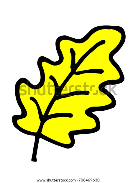 Oak Leaf Cartoon Hand Drawn Doodle Stock Vector (Royalty Free ...