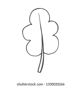 Oak leaf cartoon. Vector illustration isolated on white background.