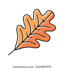 oak leaf color icon vector. oak leaf sign. isolated symbol illustration