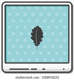Oak leaf flat vector icon.