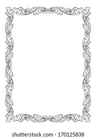 oak leaf frame black silhouette