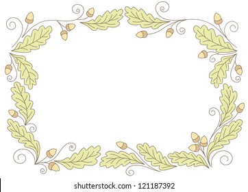 oak leaf frame vector