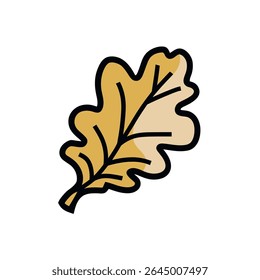 Oak leaf graphic displays isolated autumnal season element design