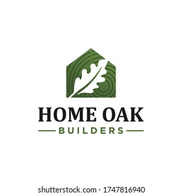 Oak leaf and home logo design. Simple logo design.