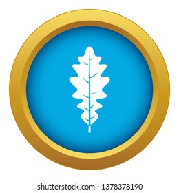 Oak leaf icon blue vector isolated on white background for any design