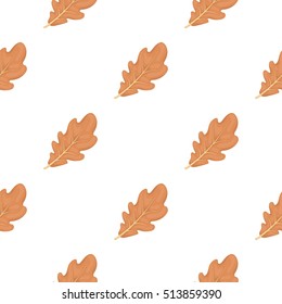 Oak leaf icon in cartoon style isolated on white background. Canadian Thanksgiving Day pattern symbol stock vector illustration.