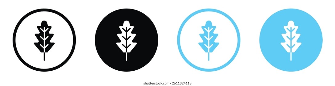 Oak Leaf icon collection. vector illustration set
