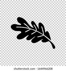 oak leaf icon flat vector on transparent background