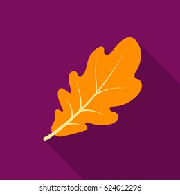 Oak leaf icon in flate style isolated on white background. Canadian Thanksgiving Day symbol stock vector illustration.