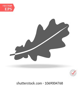 Oak Leaf icon isolated on white background. Oak Leaf vector logo. Flat design style. Modern vector pictogram for web graphics - stock vector eps
